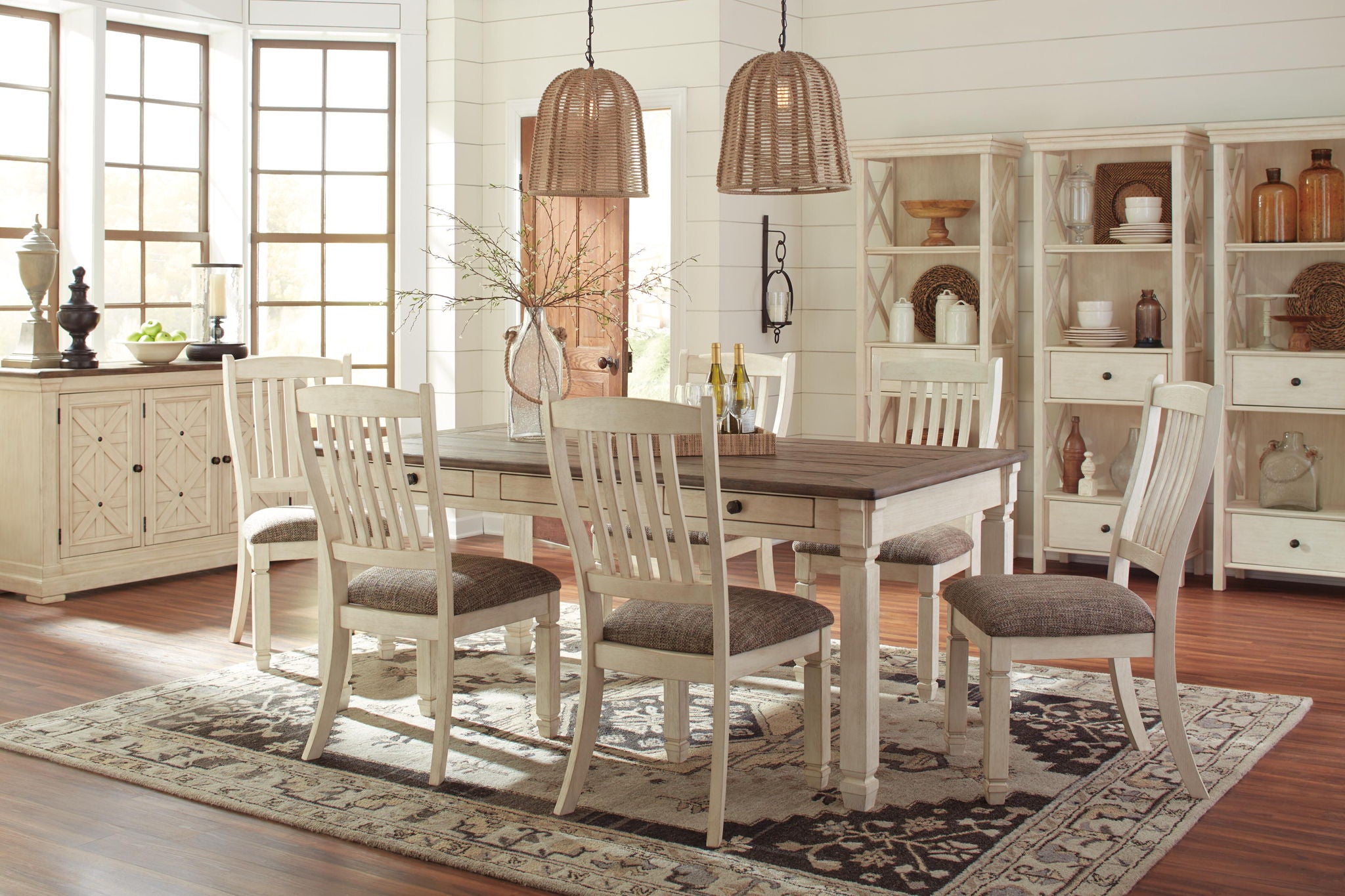 Bolanburg - Dining UPH Side Chair (Set of 2) - Rake Back - Brown / Beige - Urban Living Furniture (Los Angeles, CA)