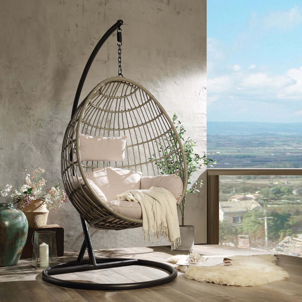 Vasant - Hanging Chair - Fabric & Wicker - Urban Living Furniture (Los Angeles, CA)