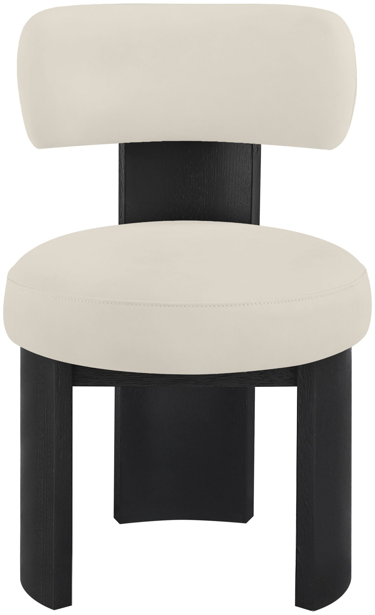 Atelier - Vegan Leather Upholstered Dining Chair (Set of 2) - Taupe / Painted Black - Urban Living Furniture (Los Angeles, CA)