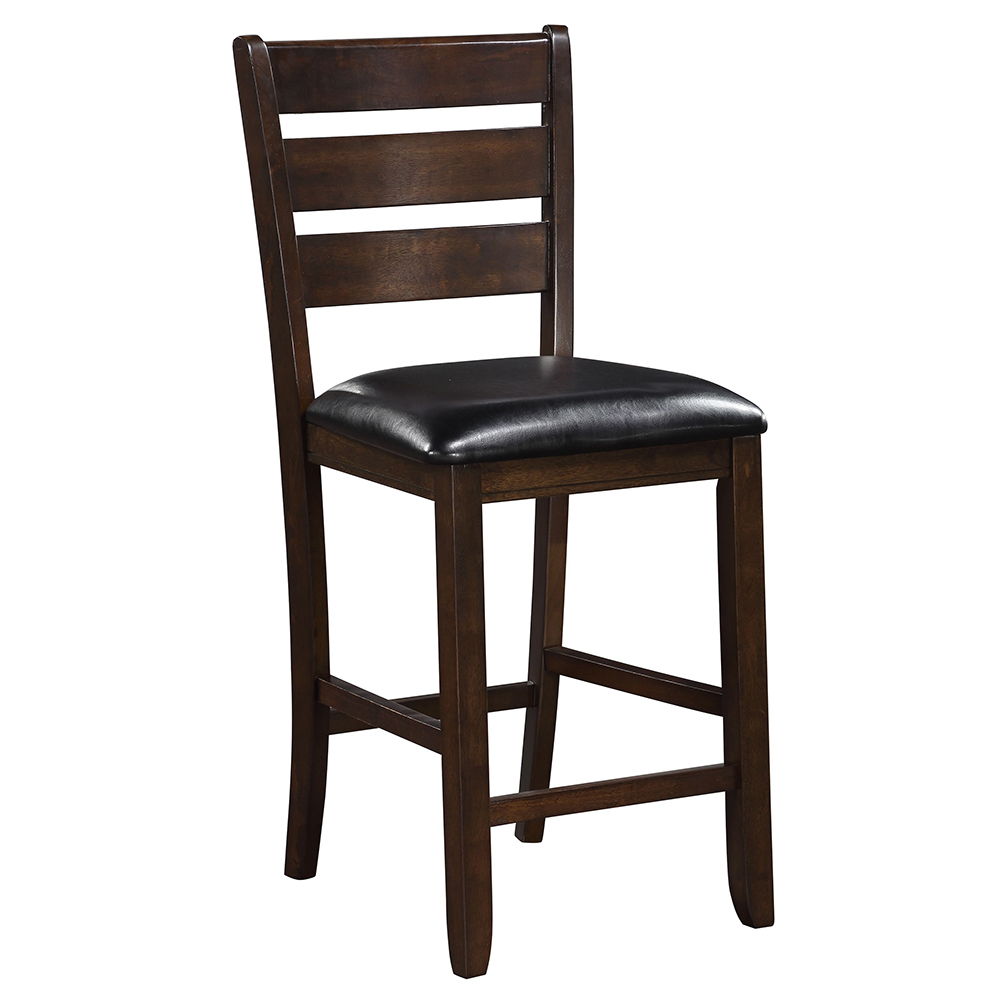 Urbana - Counter Height Chair (Set of 2) - Black Synthetic Leather & Espresso - Urban Living Furniture (Los Angeles, CA)