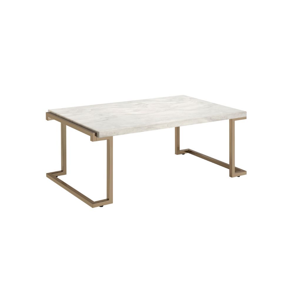 Boice II - Coffee Table - Faux Marble & Champagne - Urban Living Furniture (Los Angeles, CA)