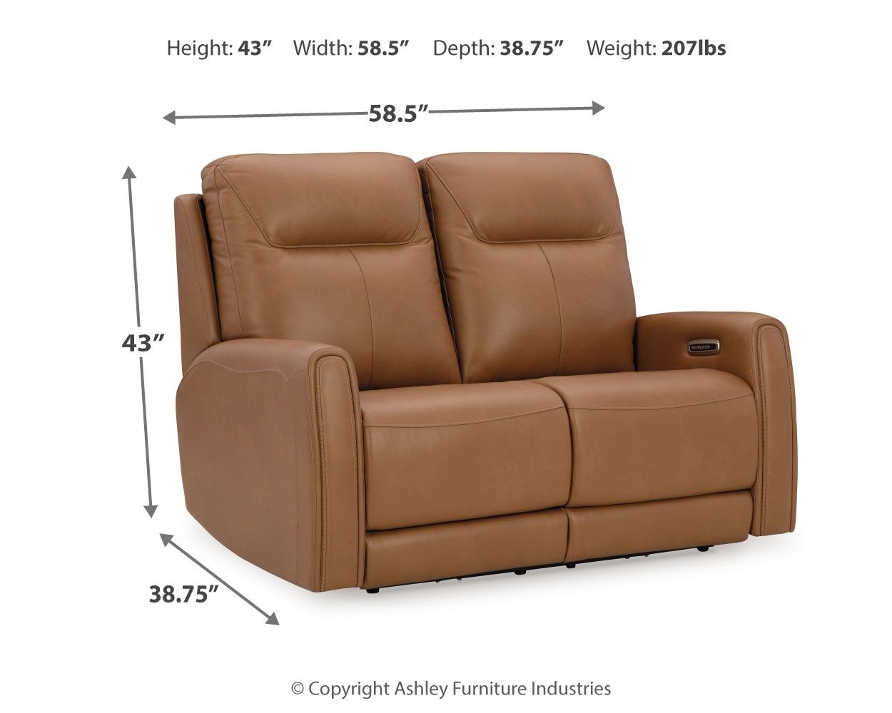 Tryanny - Butterscotch - Power Reclining Loveseat/ Adj Headrest - Urban Living Furniture (Los Angeles, CA)