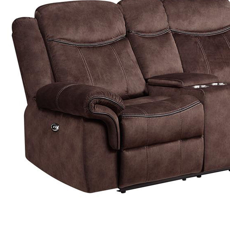 Jimny - Domino Power Console Reclining Loveseats With Power Switch