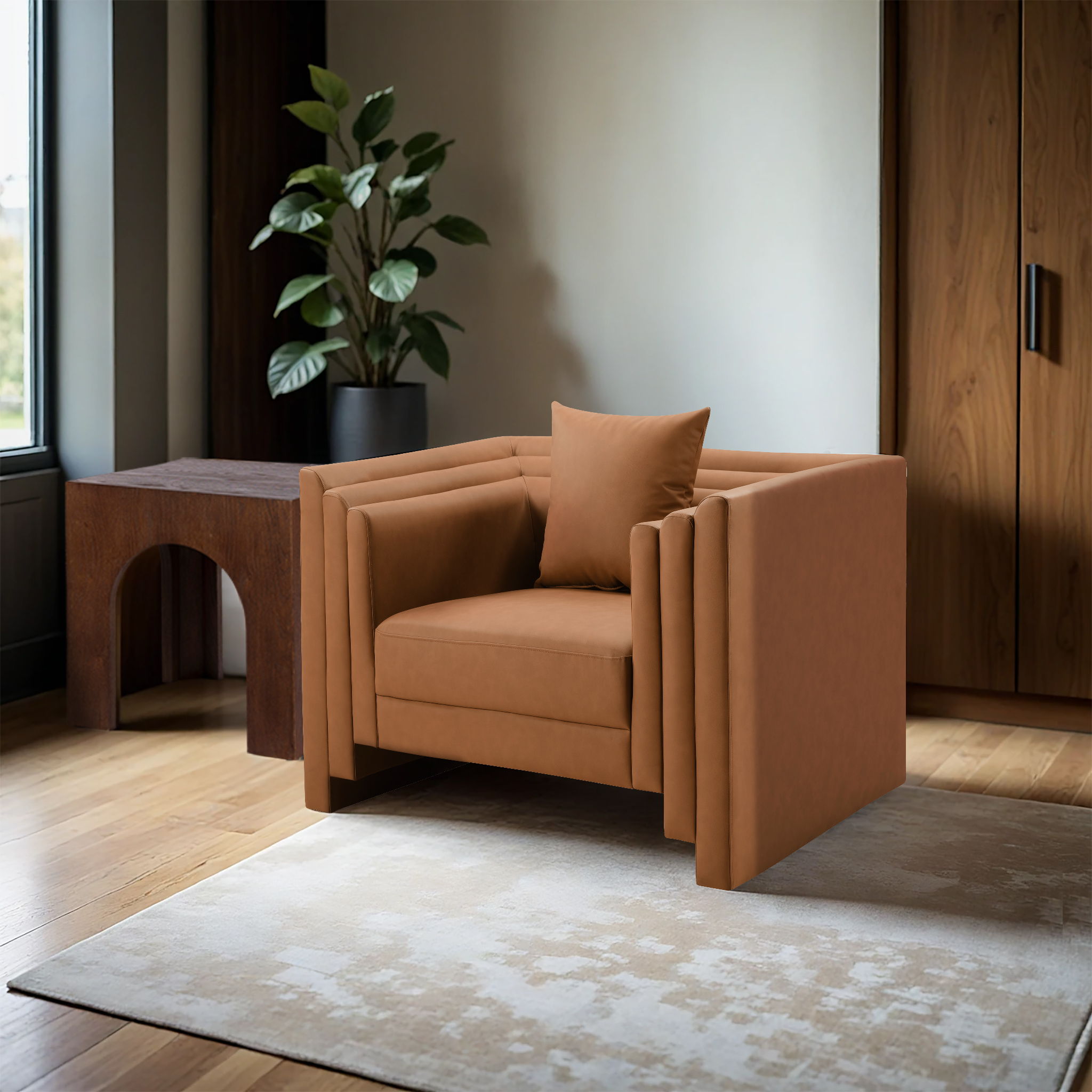 Everett - Vegan Leather Upholstered Chair