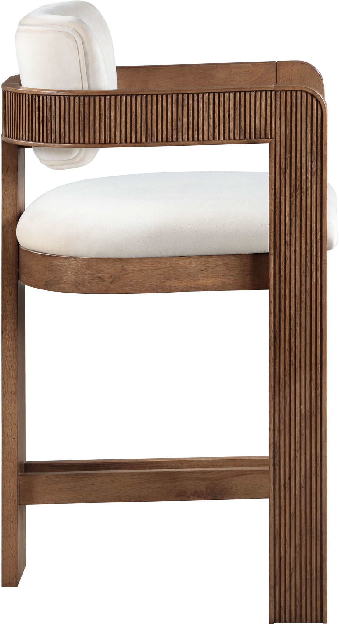 Sacha - Velvet Stool With Brown Base - Urban Living Furniture (Los Angeles, CA)