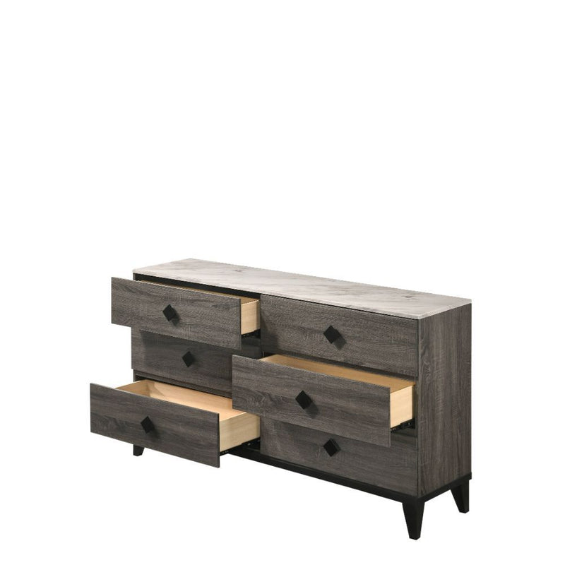 Avantika - Dresser - Faux Marble & Rustic Gray Oak - Urban Living Furniture (Los Angeles, CA)