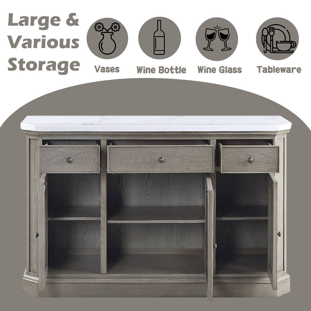 Zumala - Server - Marble & Weathered Oak Finish - Urban Living Furniture (Los Angeles, CA)