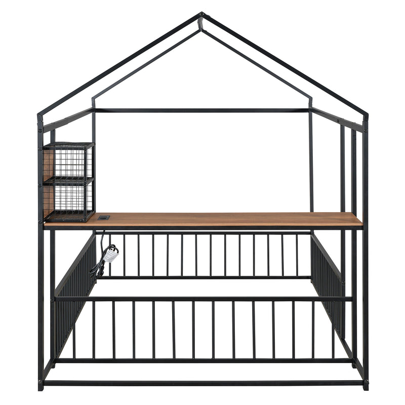 House Frame With Desk, Shelves, Power Outlets And USB Ports