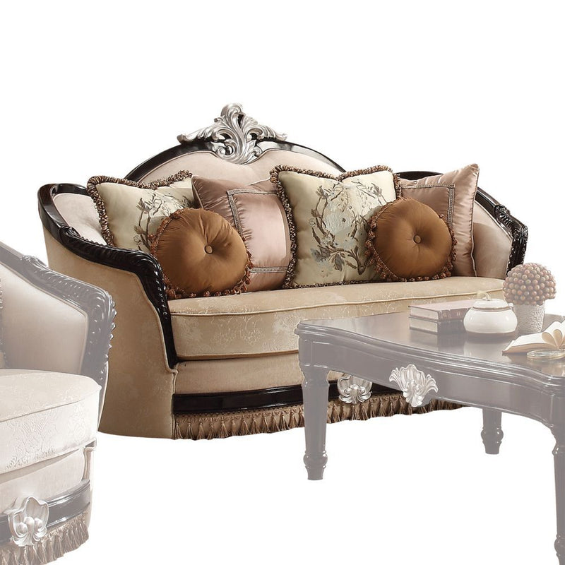 Ernestine - Loveseat - Tan Fabric & Black - Urban Living Furniture (Los Angeles, CA)