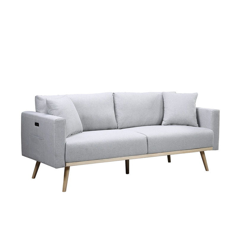 Easton - Linen Fabric Chair With USB Charging Ports Pockets And Pillows - Urban Living Furniture (Los Angeles, CA)