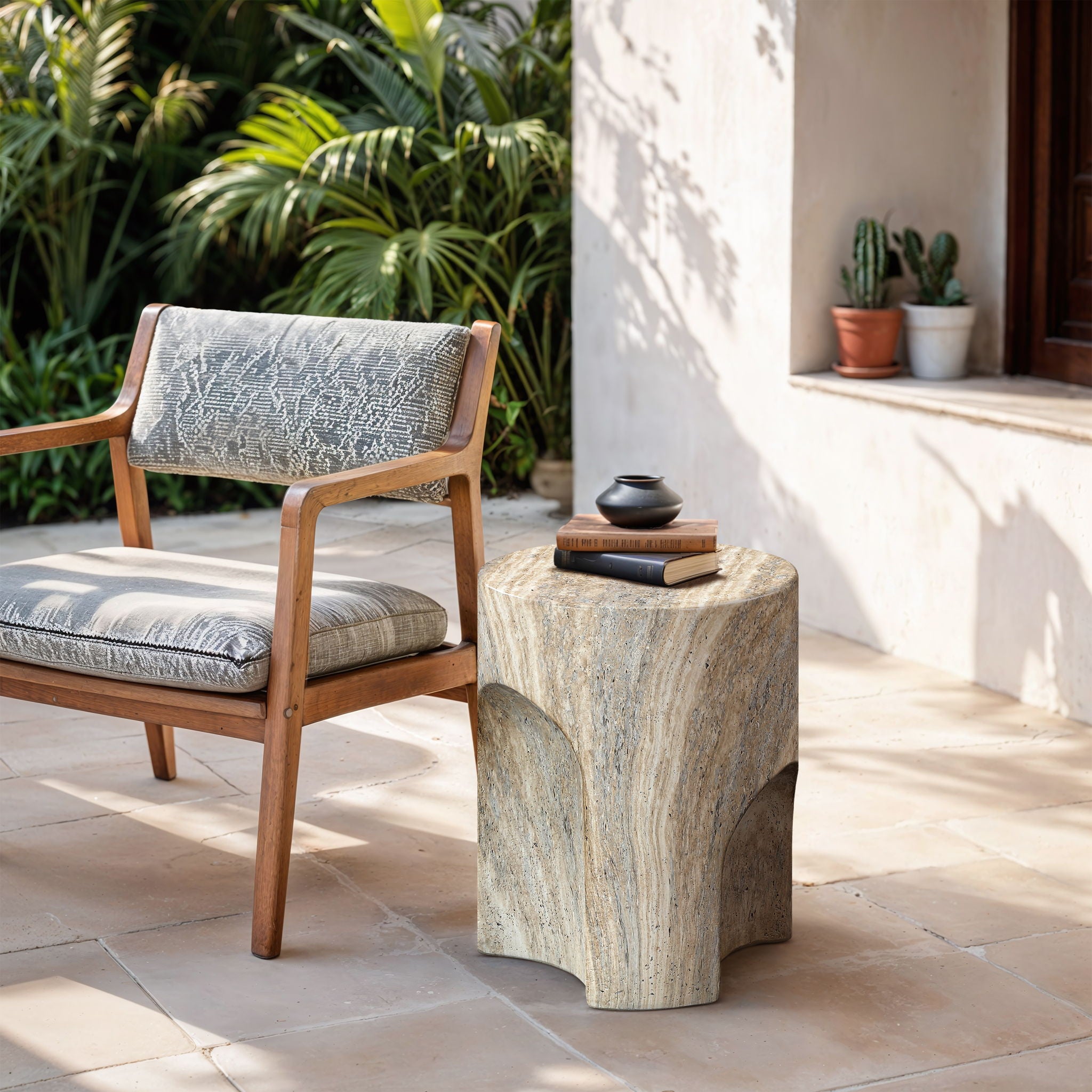 Olira - Concrete And Fiberglass Indoor / Outdoor End Table - Urban Living Furniture (Los Angeles, CA)