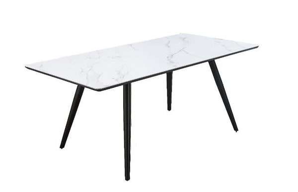 Caspian - Dining Table - White Printed Faux Marble & Black Finish - Urban Living Furniture (Los Angeles, CA)