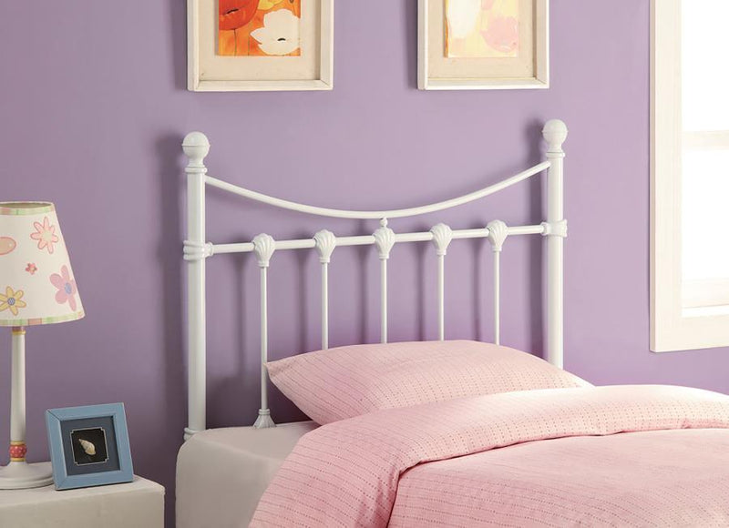 Marie - Metal Twin Open Frame Headboard - White