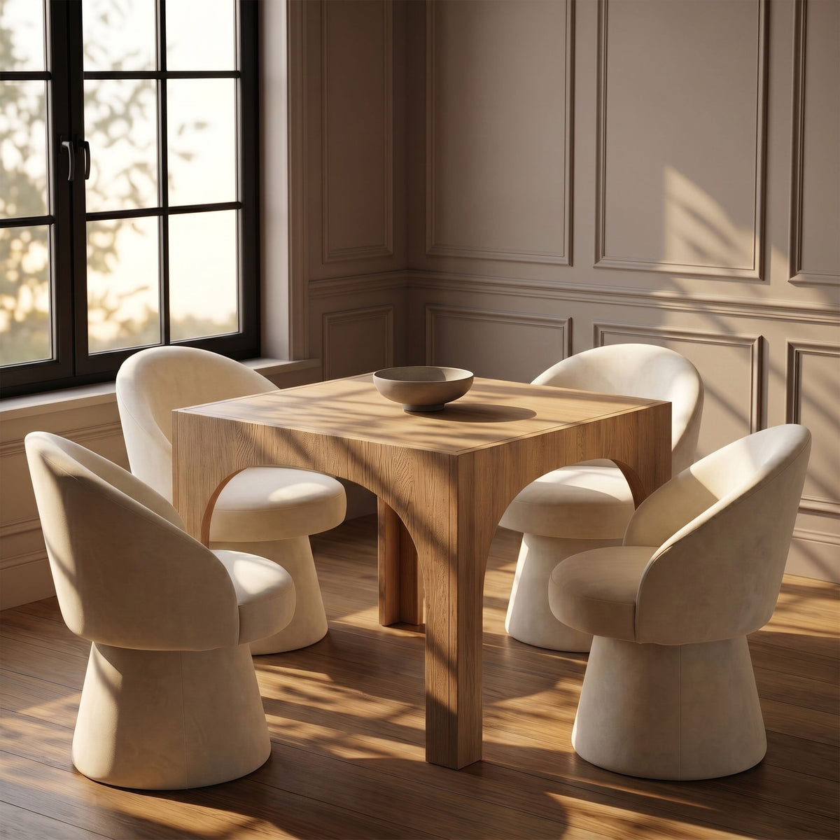 Selene - Upholstered Swivel Dining Chair
