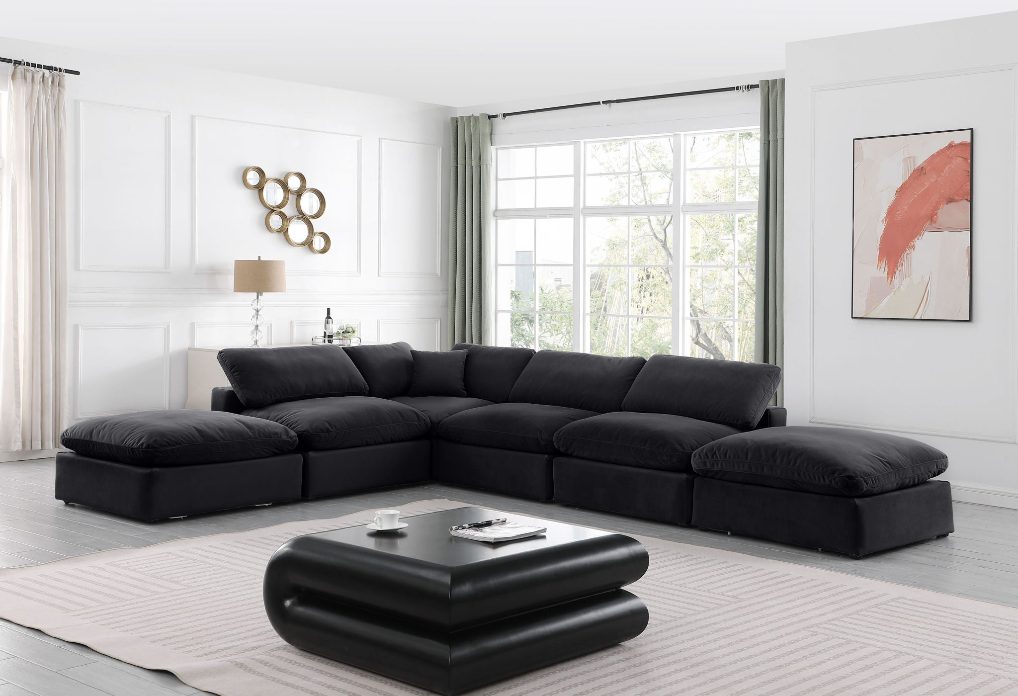 Comfy - 6 Piece Velvet Modular Sectional - Urban Living Furniture (Los Angeles, CA)