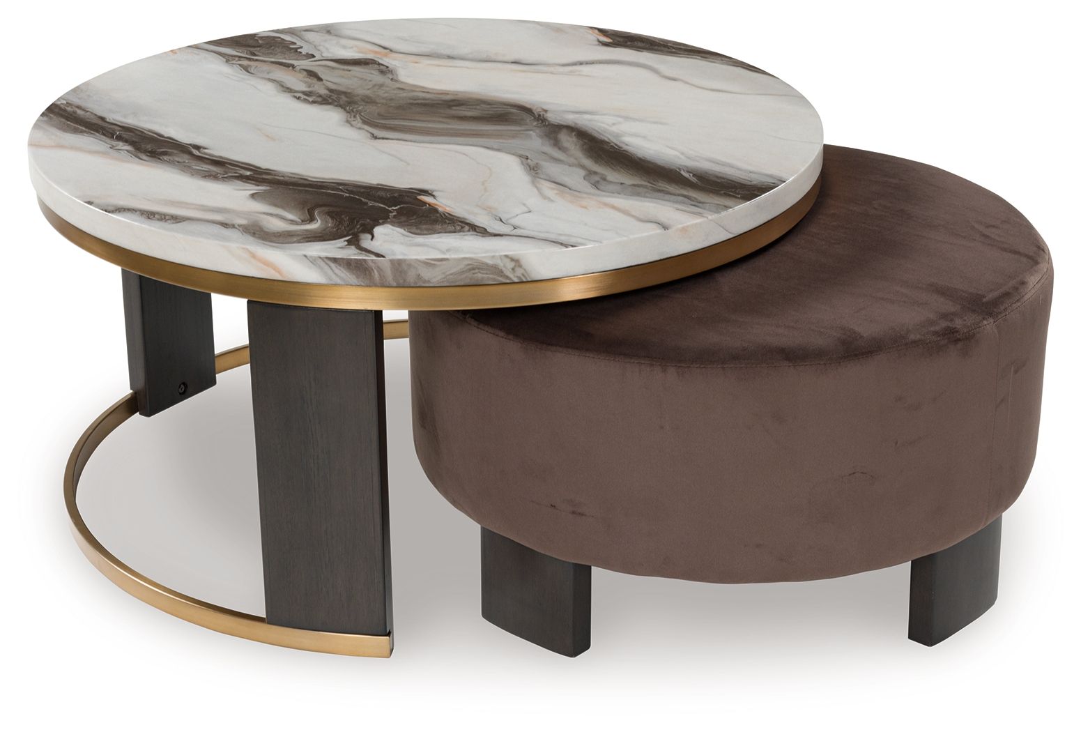 Jazmore - Brown / Brass Finish - Nesting Cocktail Tables (Set of 2) - Urban Living Furniture (Los Angeles, CA)