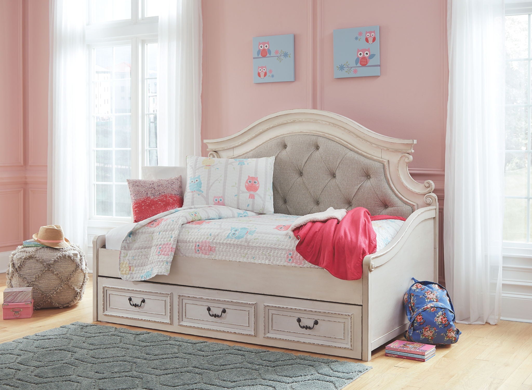 Realyn - Chipped White - Twin Day Bed with Storage - Urban Living Furniture (Los Angeles, CA)
