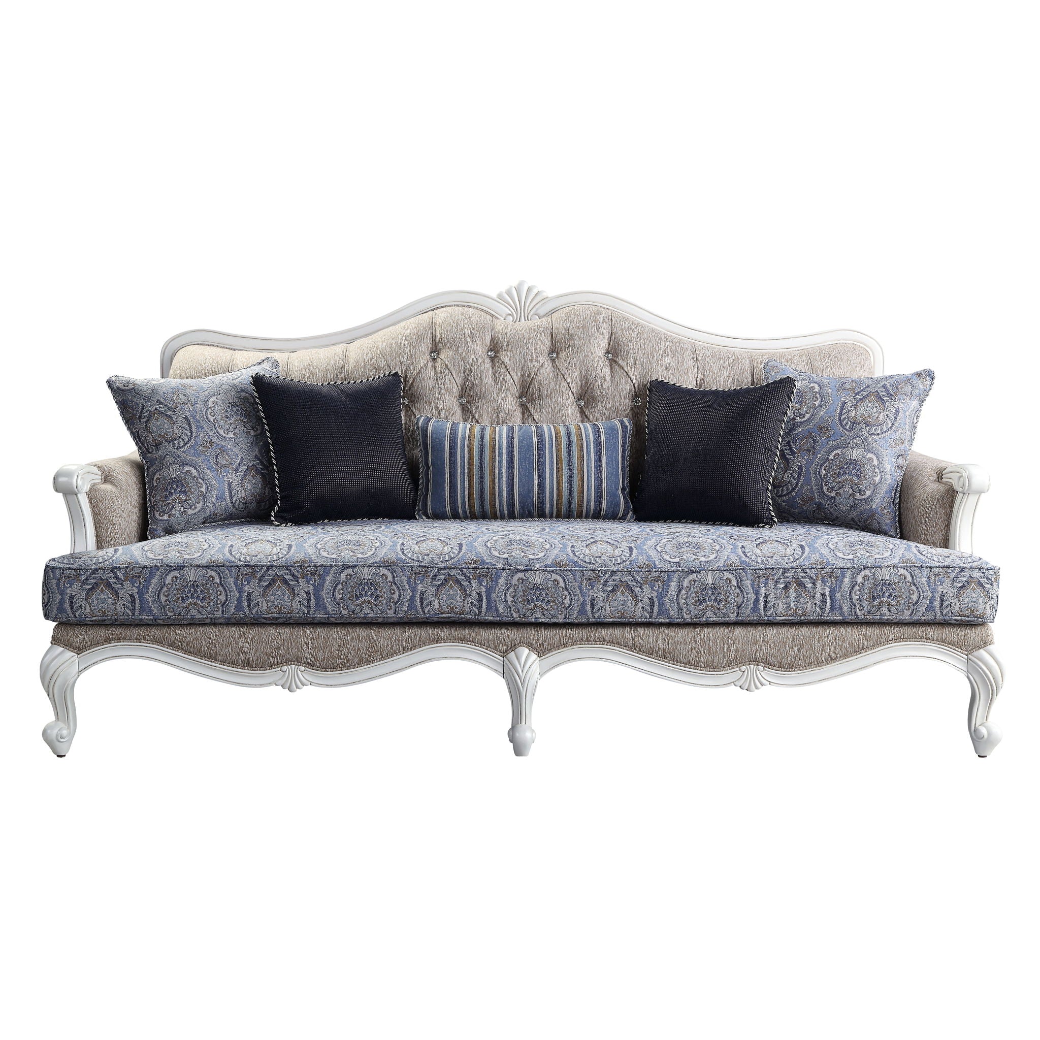 Ciddrenar - Sofa - Fabric & White Finish - Urban Living Furniture (Los Angeles, CA)