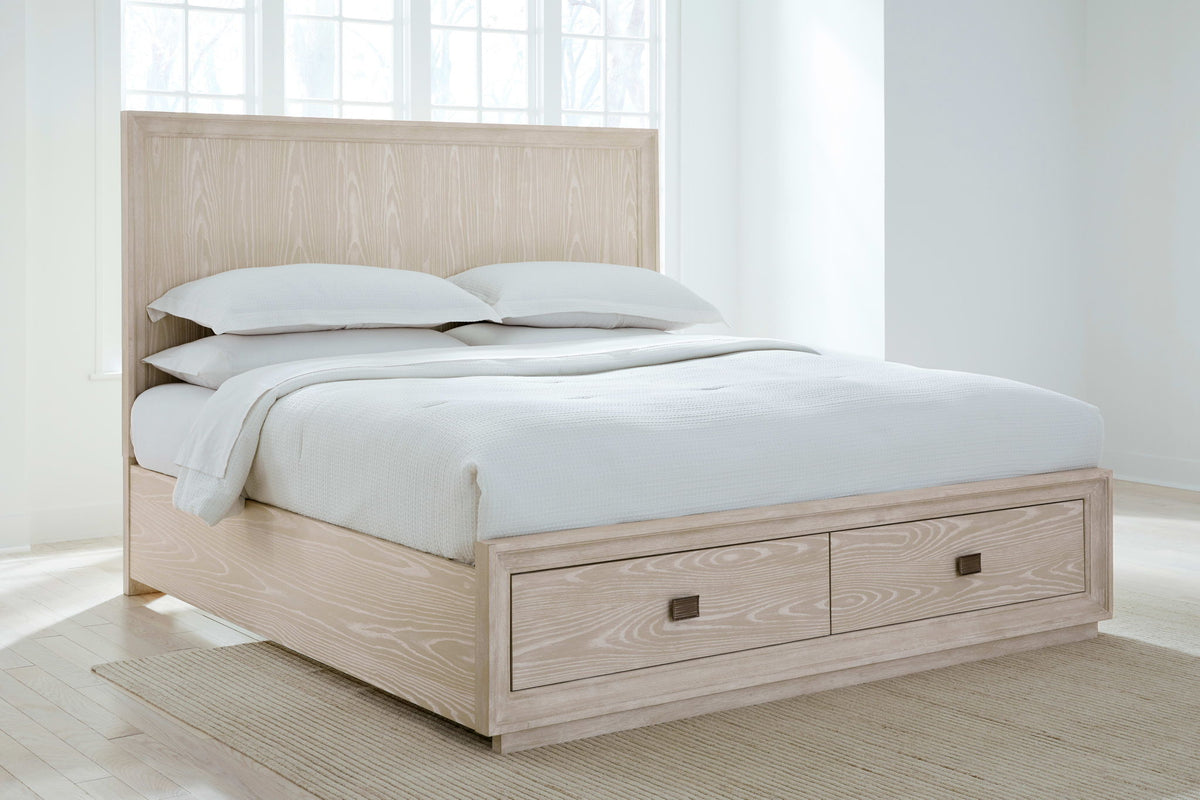 Maxime - California King Two Drawer Footboard Storage Bed - Ash