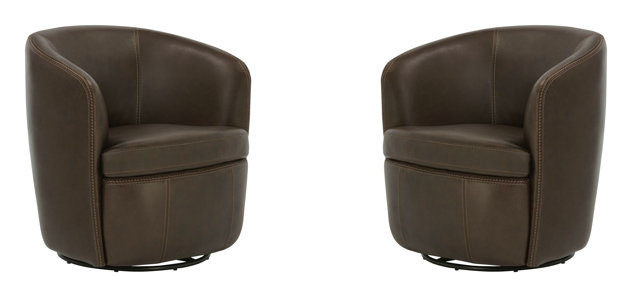 Barolo - 100% Italian Leather Swivel Club Chair (Set of 2) - Urban Living Furniture (Los Angeles, CA)