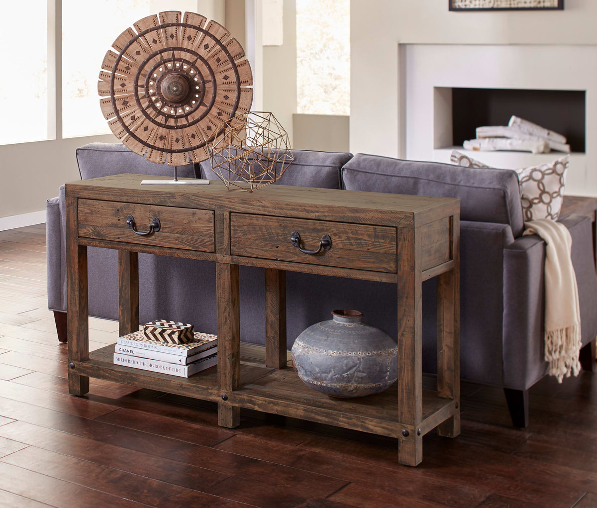 Craster - Reclaimed Wood Console Table - Smokey Taupe