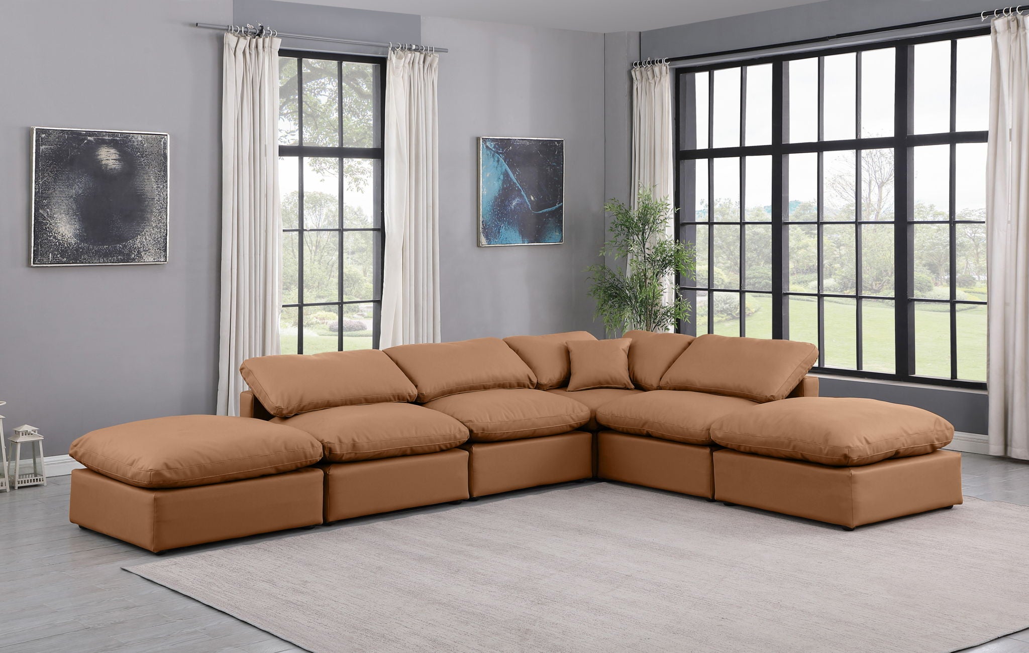Indulge - Faux Leather 6 Piece Modular Armless Sectional - Urban Living Furniture (Los Angeles, CA)