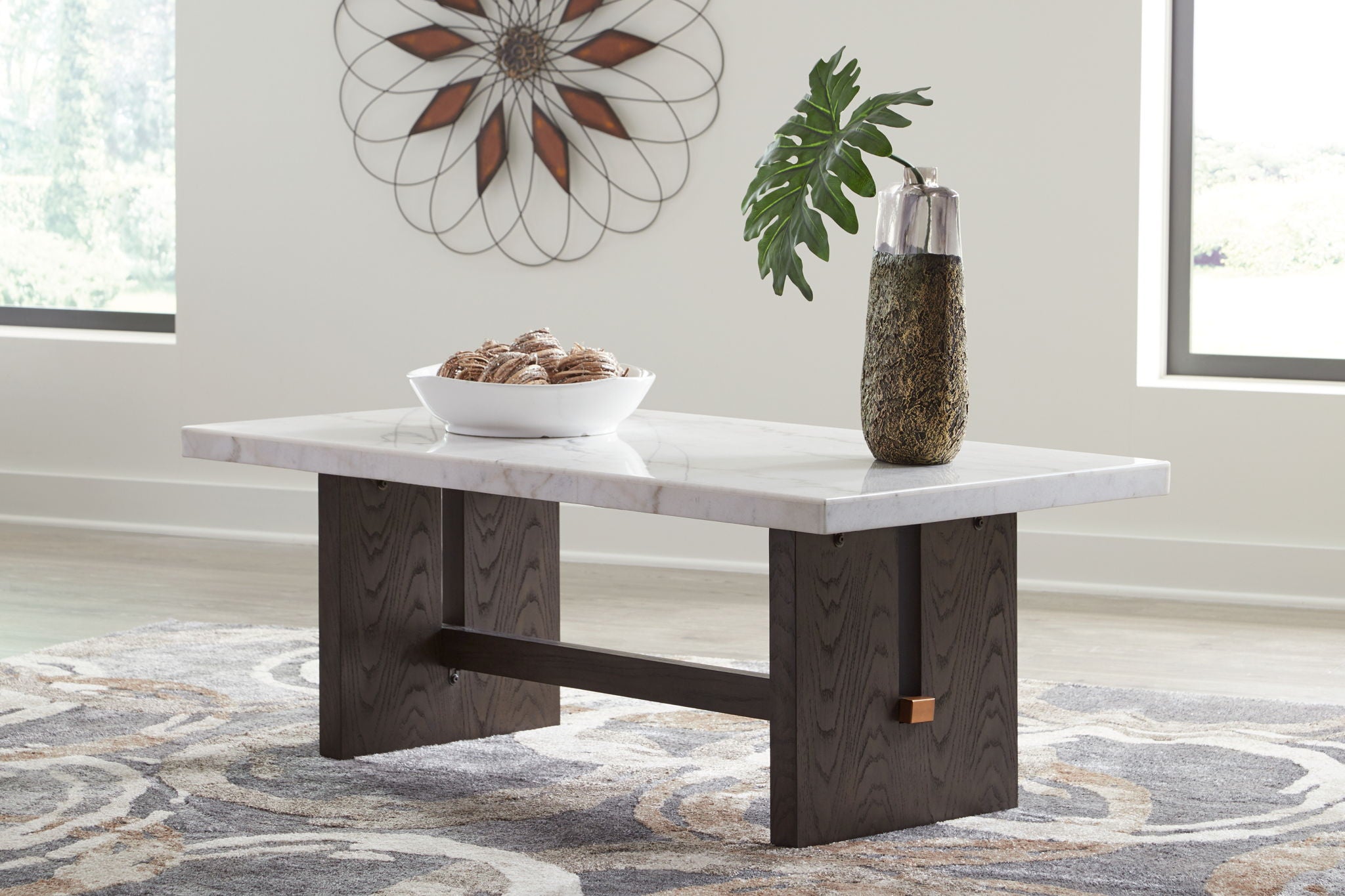 Burkhaus - White / Dark Brown - Rectangular Cocktail Table - Urban Living Furniture (Los Angeles, CA)