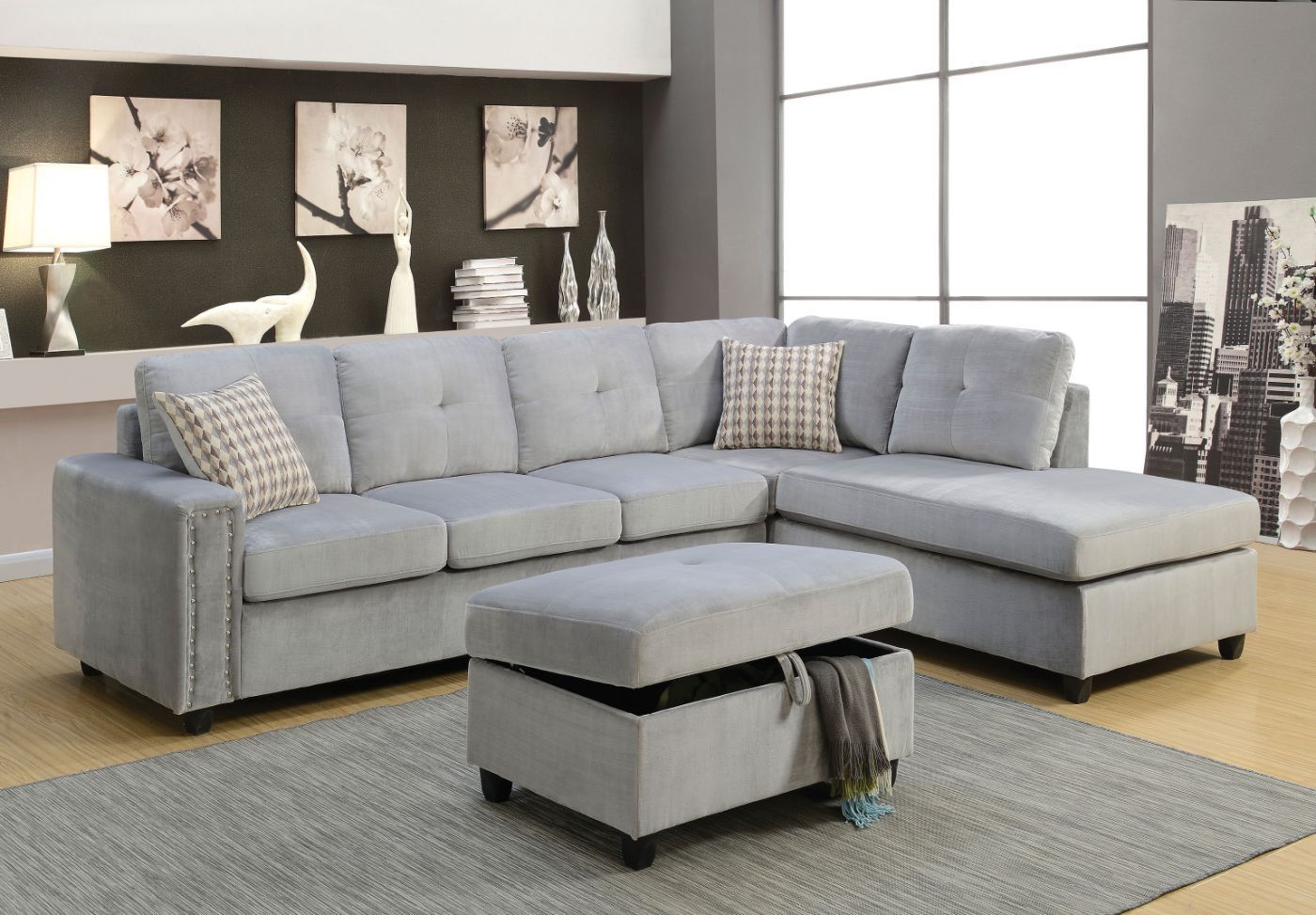 Belville - Sectional Sofa (Reversible w/Pillows) - Urban Living Furniture (Los Angeles, CA)