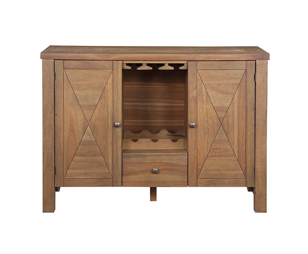 Pascaline - Server - Gray Fabric, Rustic Brown & Oak Finish - Urban Living Furniture (Los Angeles, CA)