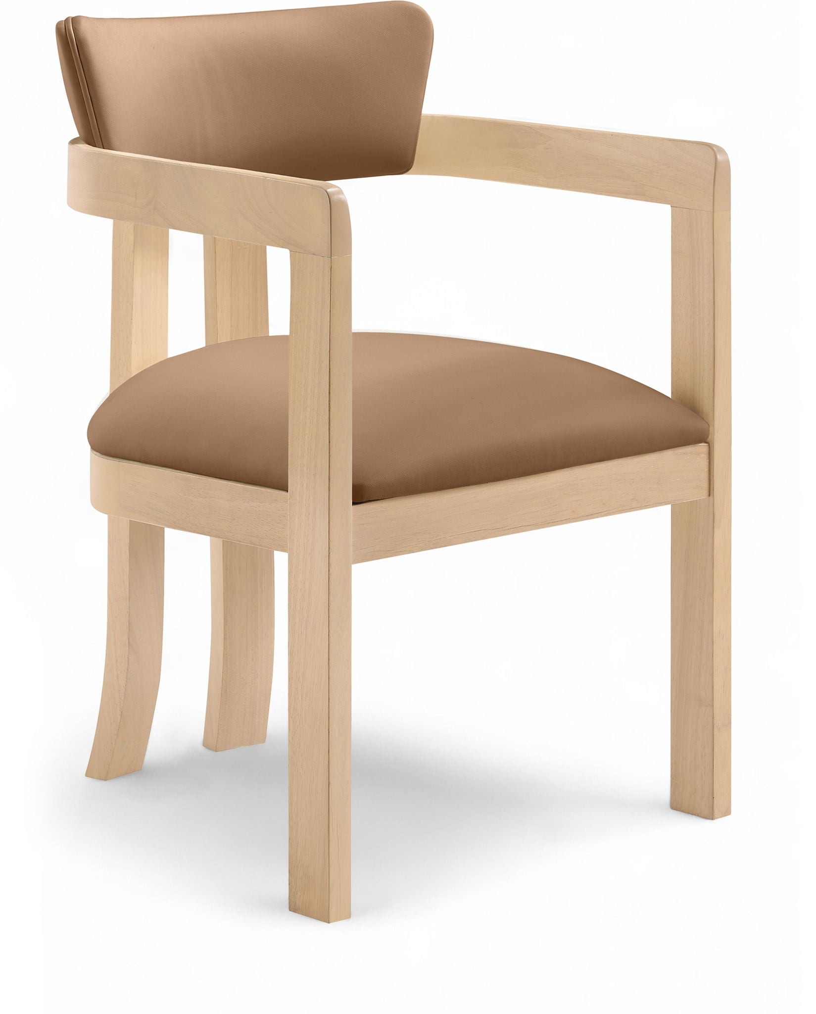 Lavrin - Vegan Leather Dining Arm Chair (Set of 2) - Natural Base - Urban Living Furniture (Los Angeles, CA)