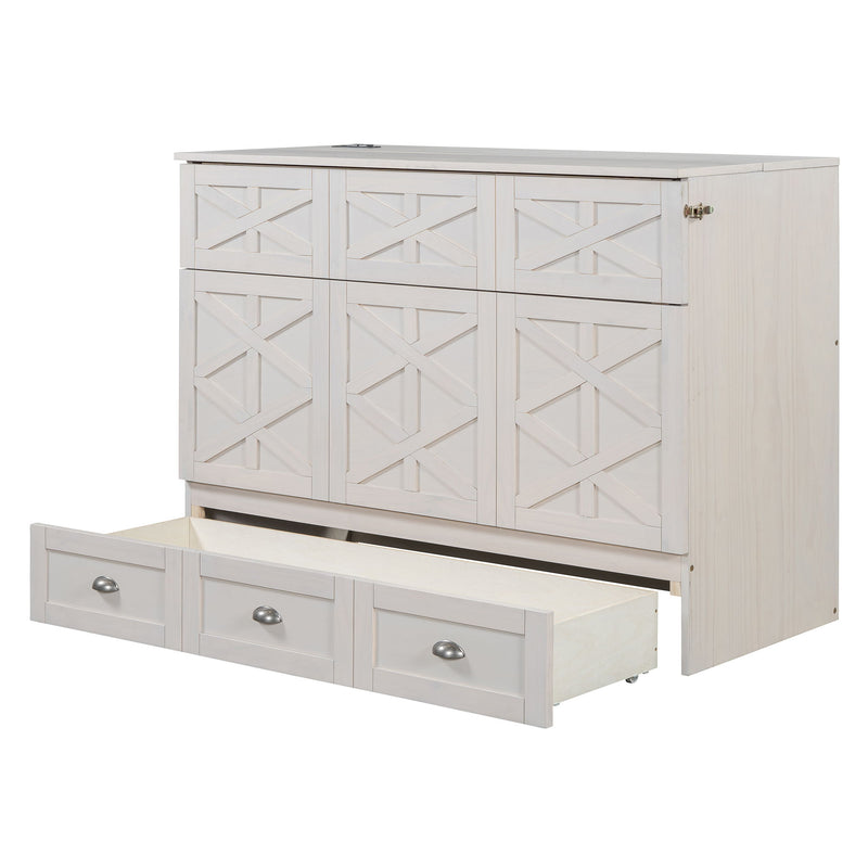 Murphy Bed With Large Drawers And USB Ports