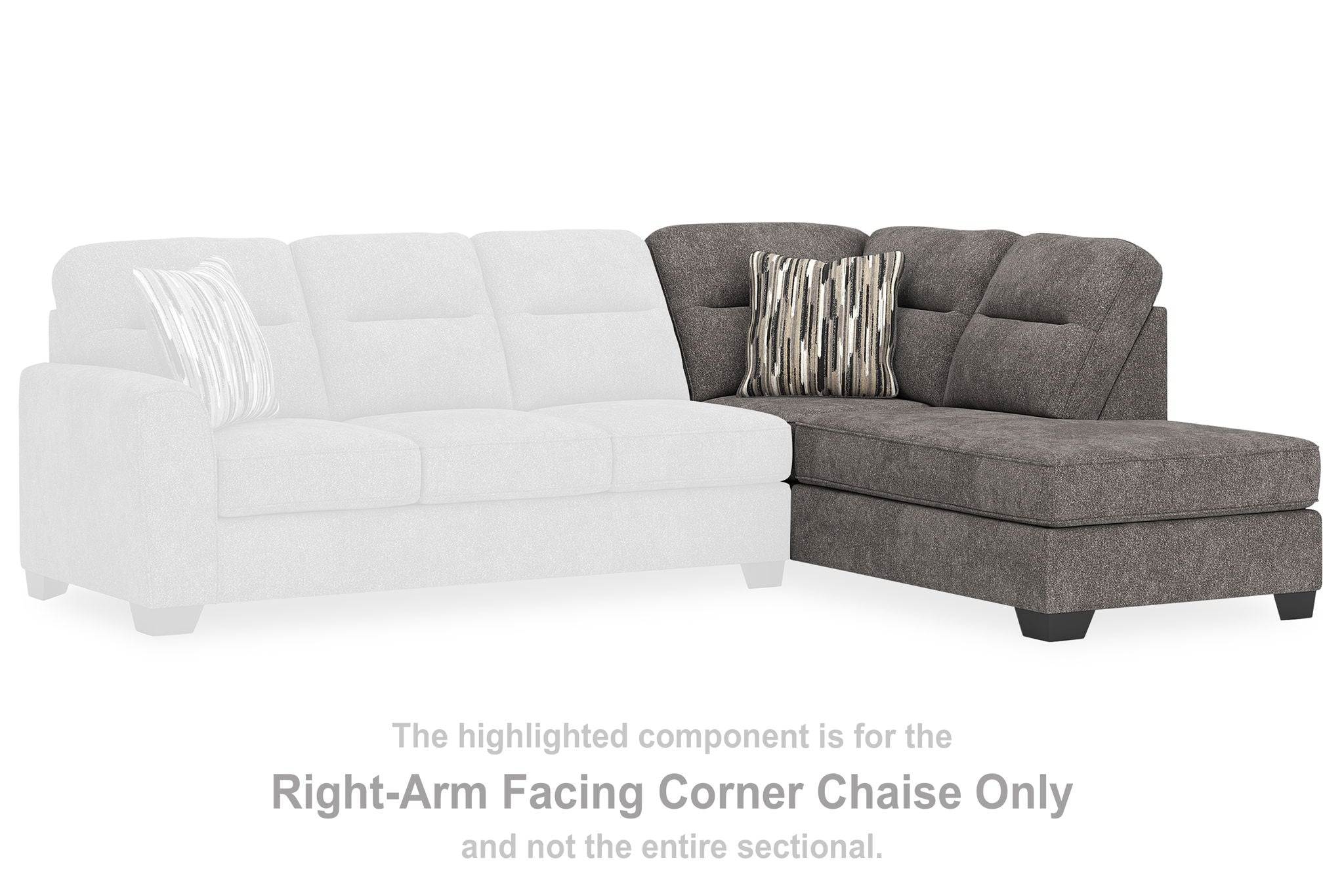 Olten - Graphite - RAF Corner Chaise - Urban Living Furniture (Los Angeles, CA)