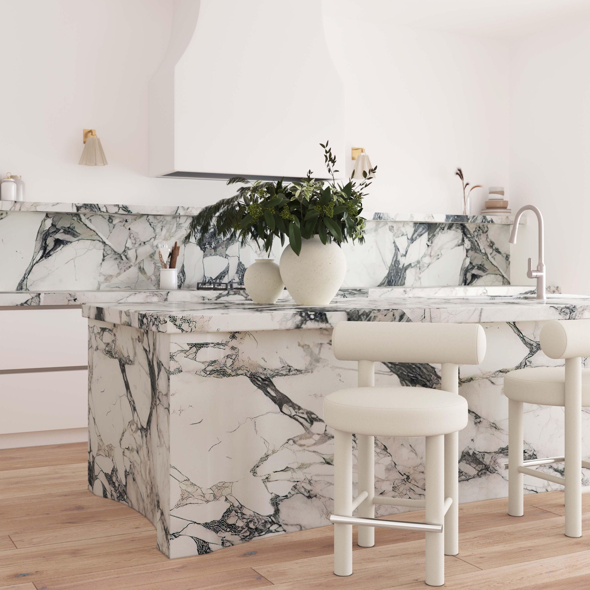 Carmel - Velvet Counter Stool - Cream - Urban Living Furniture (Los Angeles, CA)