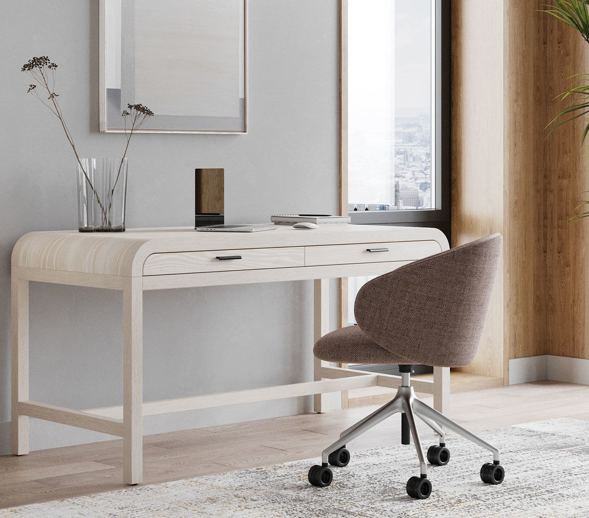 Drake - Two Drawer Writing Desk - Sugar