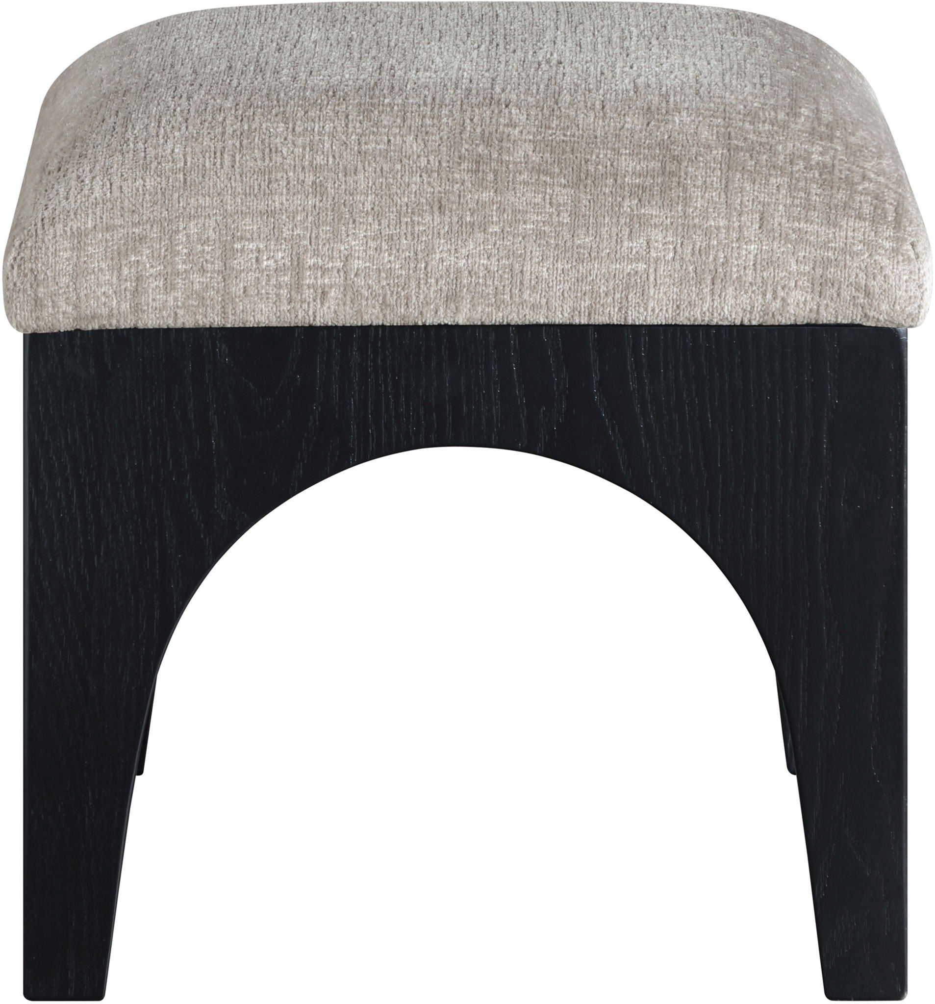 Lawson - Chenille Fabric Ottoman - Black Base