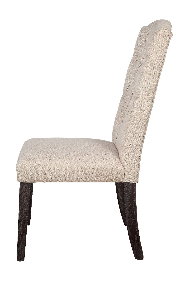 Gerardo - Side Chair (Set of 2) - Beige Linen & Weathered Espresso - Urban Living Furniture (Los Angeles, CA)