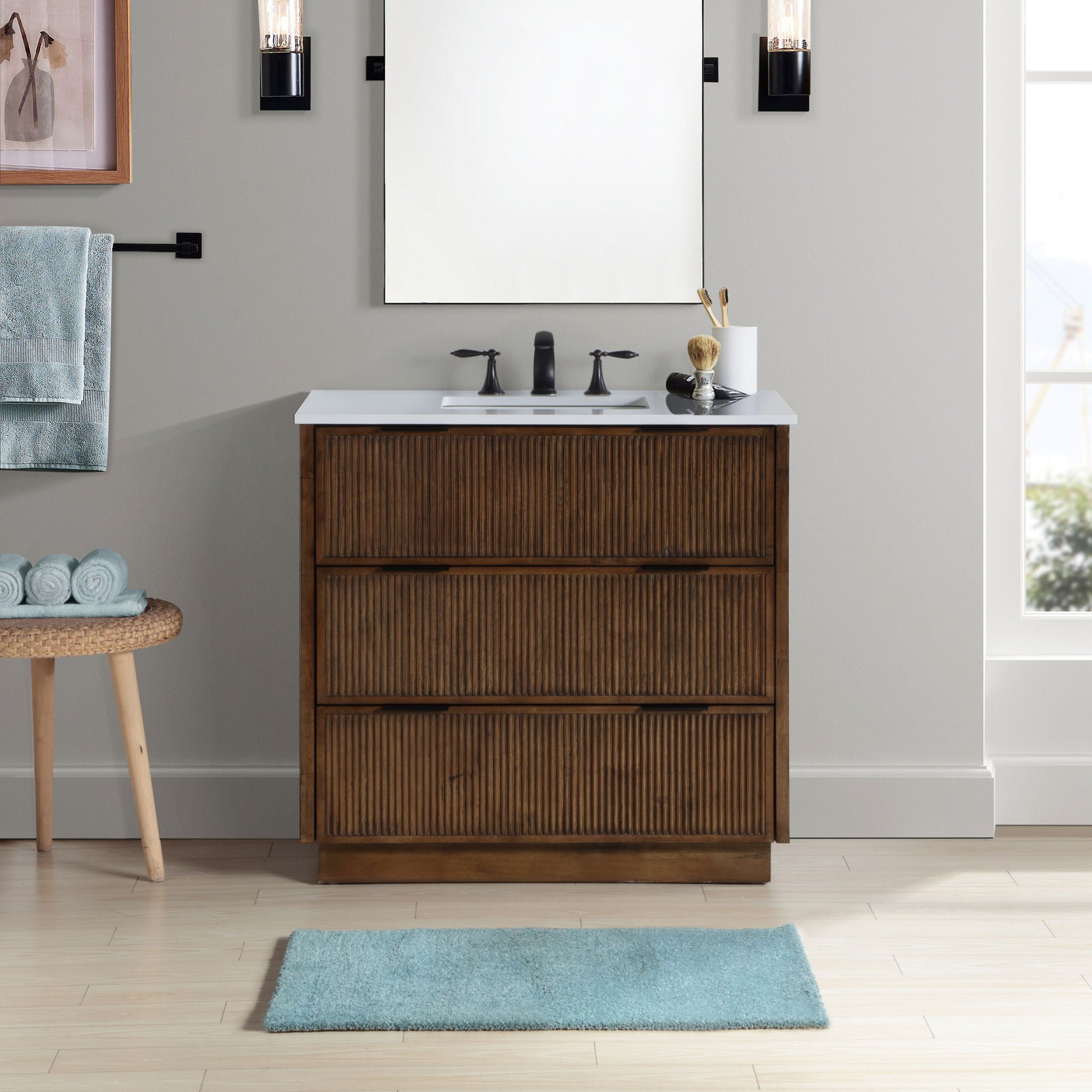 Willard - Engineered Stone And Solid Wood Bathroom Vanity - Urban Living Furniture (Los Angeles, CA)