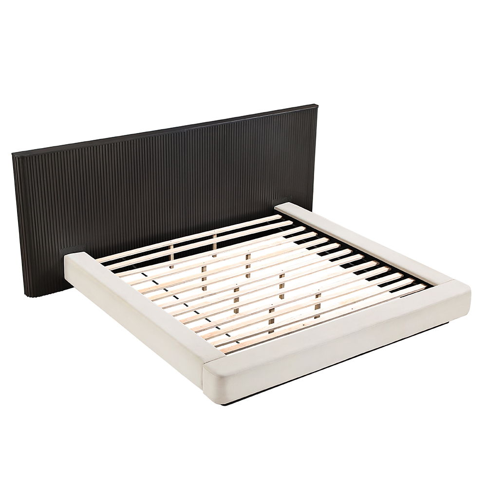 Clayten - Eastern King Bed - Beige Linen & Espresso - Urban Living Furniture (Los Angeles, CA)