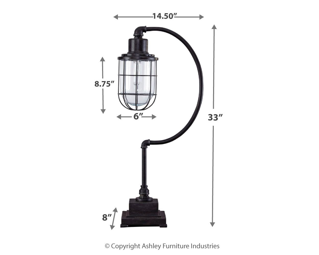 Jae - Antique Black - Metal Desk Lamp - Urban Living Furniture (Los Angeles, CA)