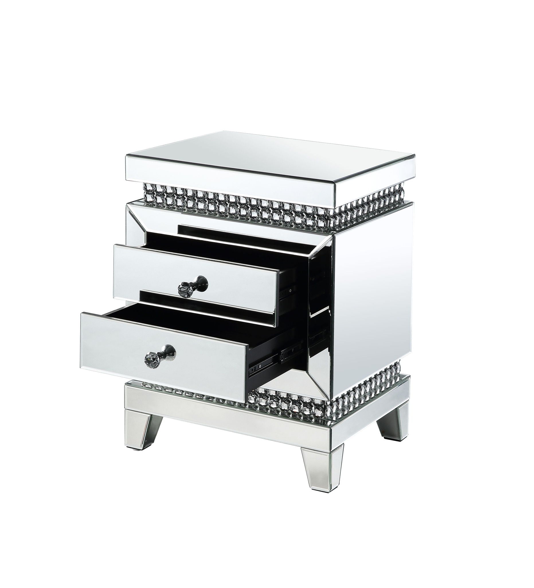 Lotus - Accent Table - Mirrored & Faux Ice Cube Crystals - Urban Living Furniture (Los Angeles, CA)