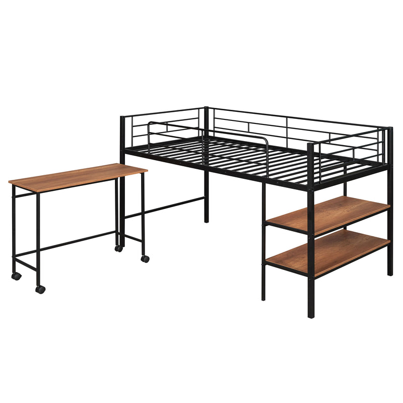 Loft Bed With Desk And Shelves