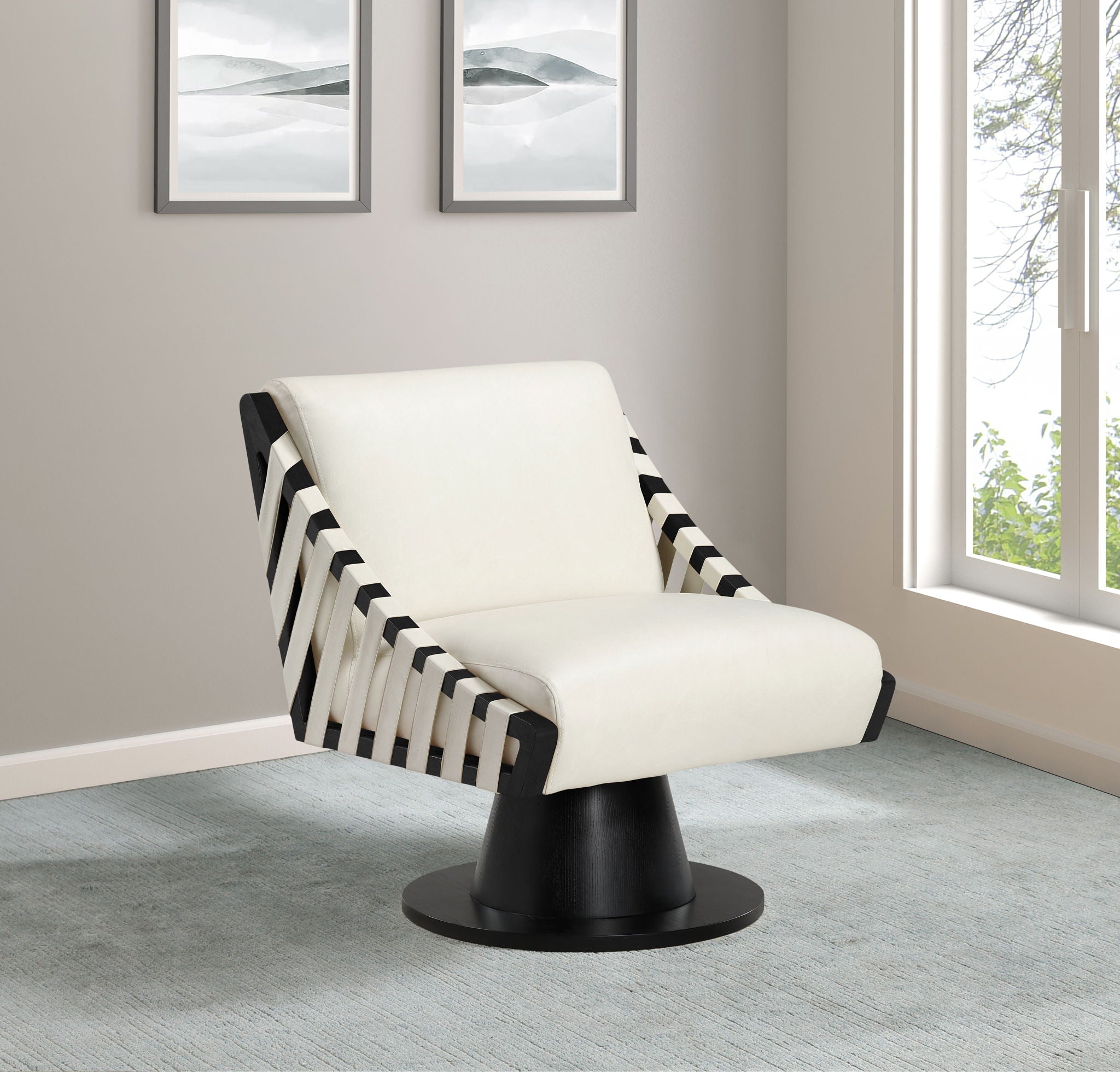 Millwin - Swivel Accent Chair With Black Base - Urban Living Furniture (Los Angeles, CA)