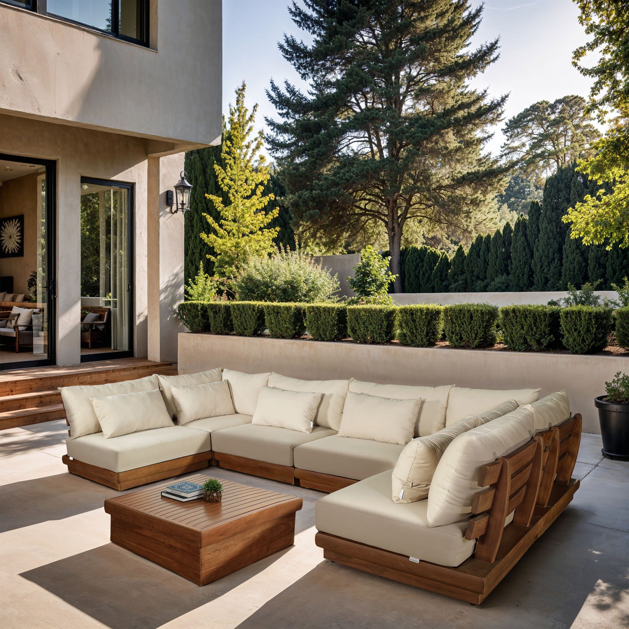 Mirella - 6 Piece Water Resistant Fabric Upholstered Outdoor Patio Modular Sectional - Urban Living Furniture (Los Angeles, CA)