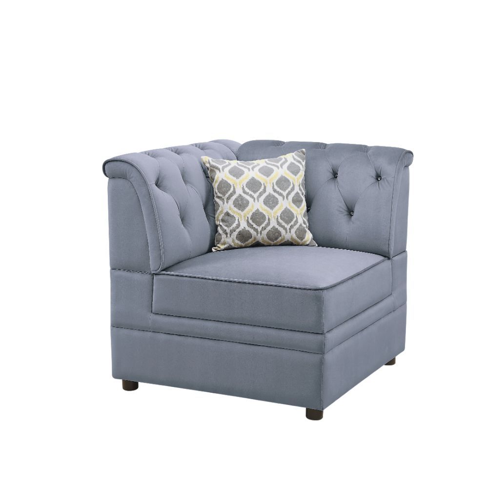 Bois II - Modular Wedge - Gray Velvet - Urban Living Furniture (Los Angeles, CA)