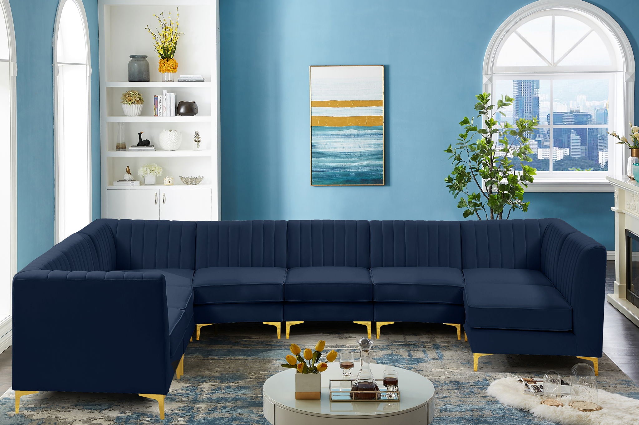 Alina - 8 Piece Velvet Modular Sectional - Urban Living Furniture (Los Angeles, CA)