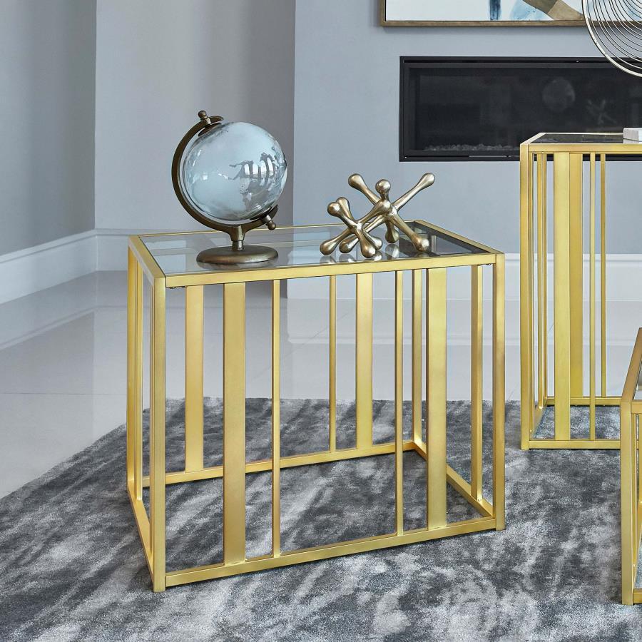 Adri - Rectangular Glass Top Side End Table - Urban Living Furniture (Los Angeles, CA)