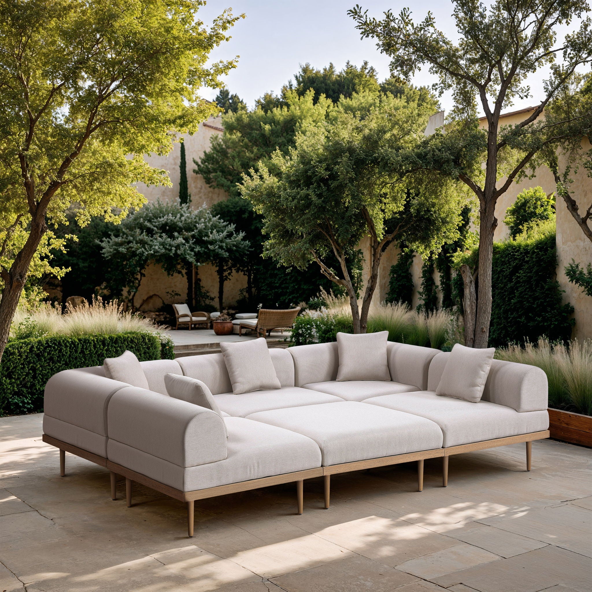 Laguna - 6 Piece 142" Outdoor Patio Modular Sectional - Urban Living Furniture (Los Angeles, CA)