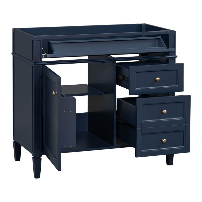 Bathroom Vanity Without Top Sink, Modern Bathroom Storage Cabinet With 2 Drawers And A Tip-Out Drawer
