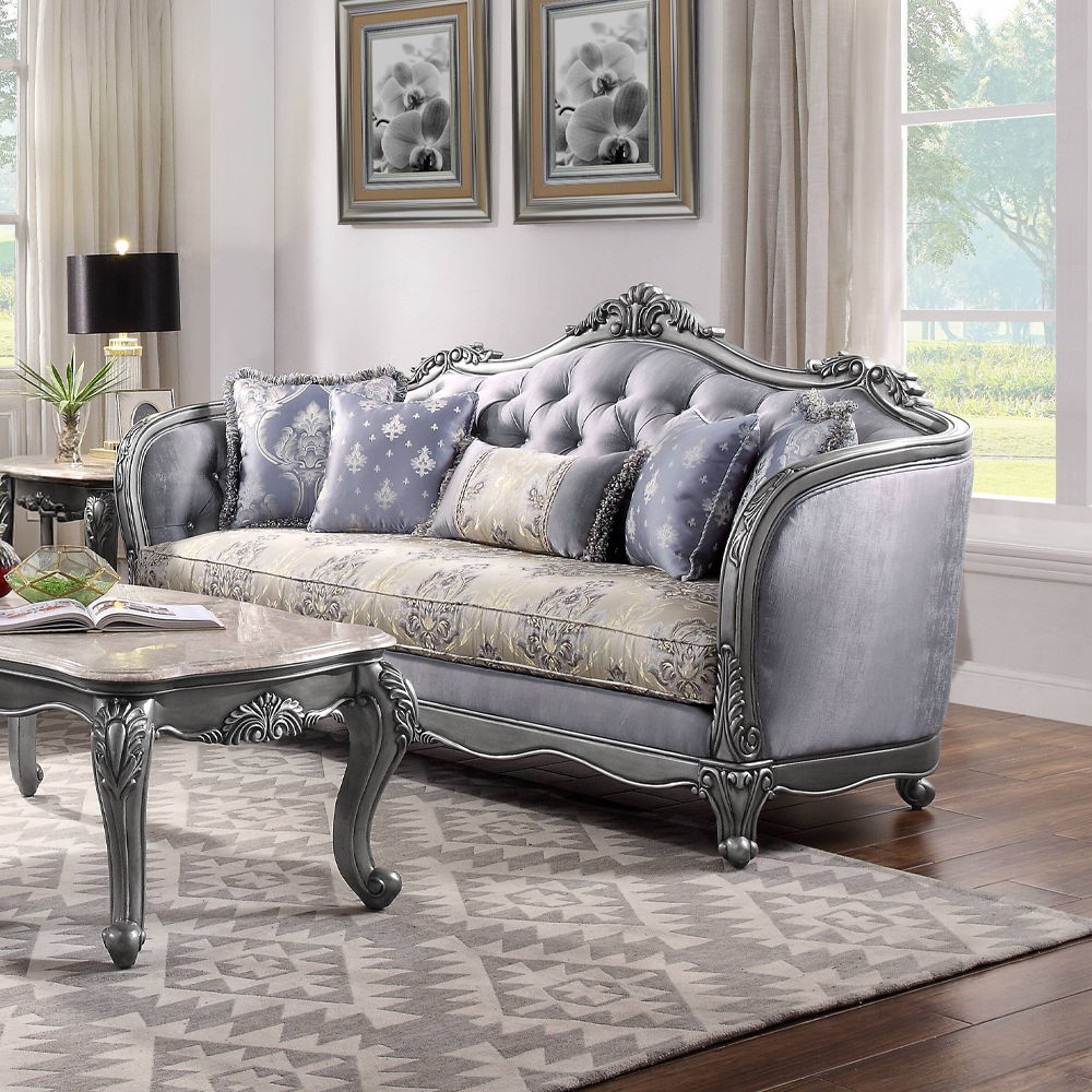 Ariadne - Sofa With 5 Pillows - Fabric & Platinum - Urban Living Furniture (Los Angeles, CA)