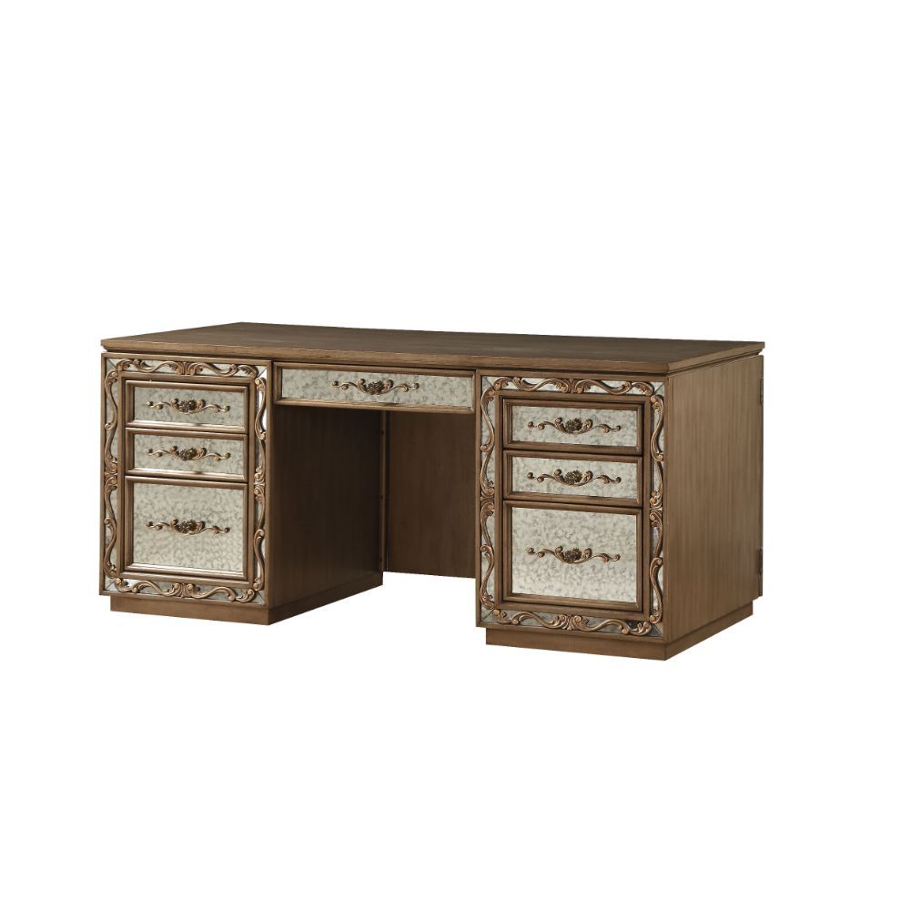 Orianne - Desk - Antique Gold - Urban Living Furniture (Los Angeles, CA)